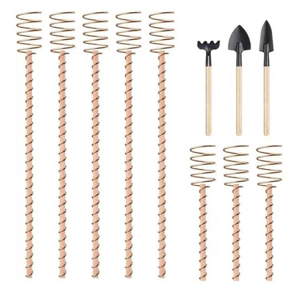 8 Pack Electroculture Copper Gardening Antenna With 3 Small Garden Tool Electroculture Plant Stake Garden Tools Copper Garden Stakes For Grow