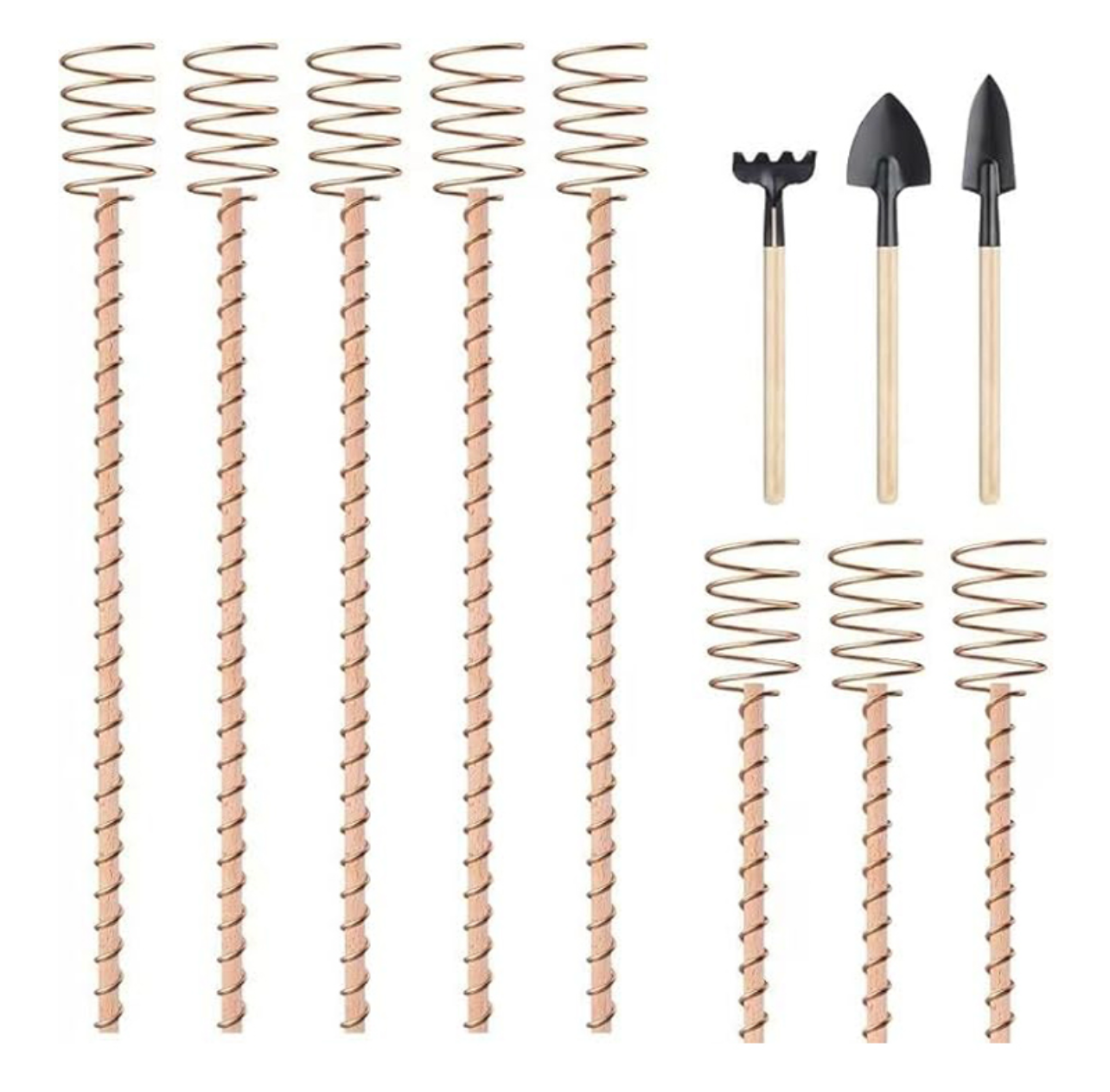 8 Pack Electroculture Copper Gardening Antenna With 3 Small Garden Tool Electroculture Plant Stake Garden Tools Copper Garden Stakes For Grow
