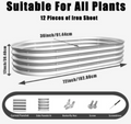 2Pcs 6x3x1ft Raised Garden Bed Kit, Galvanized Planter Raised Garden Beds For Outdoor For Vegetables,Flowers &Herbs, Heavy Duty, Rust-Resistant, Easy Assembly