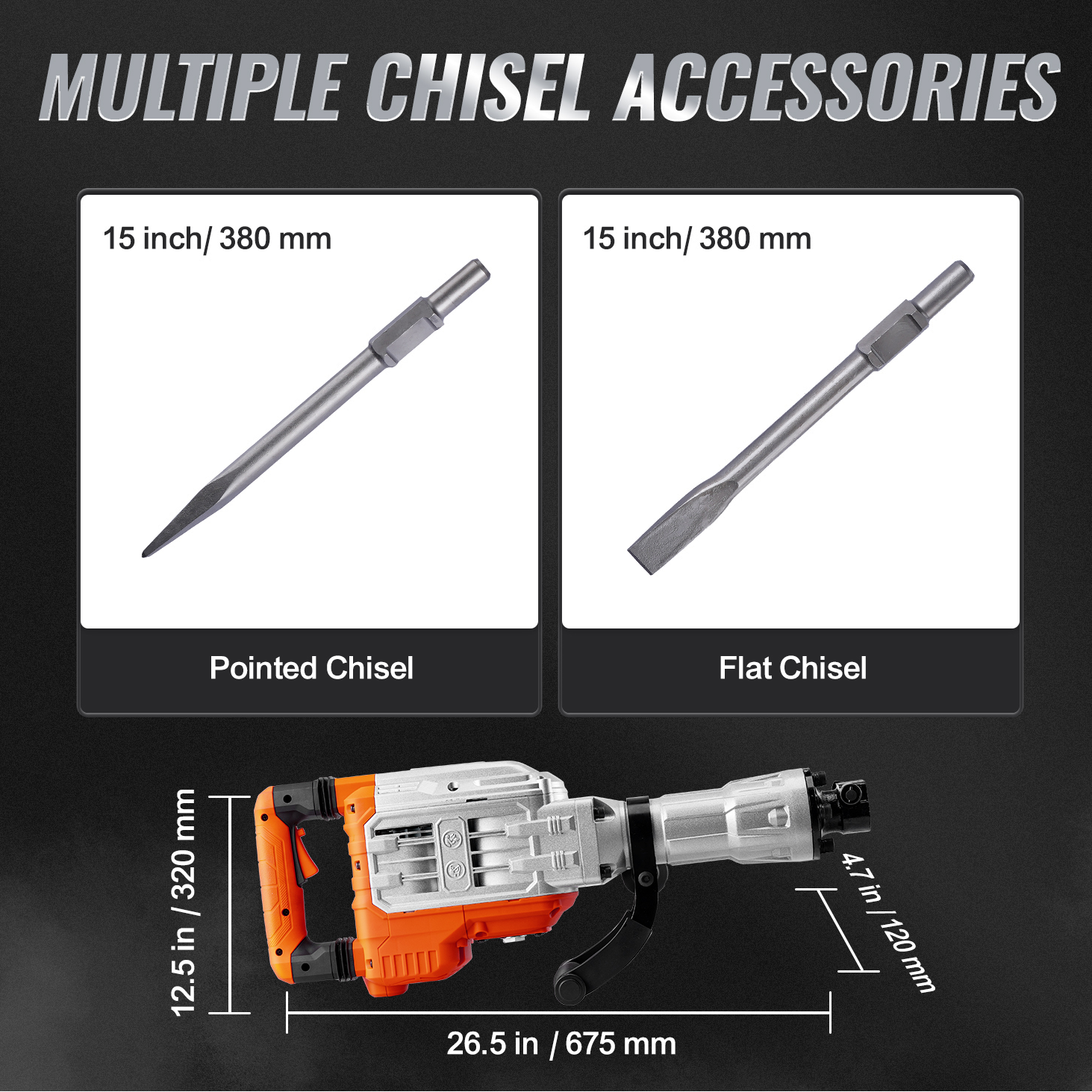 Jack hammer chisel bit detail