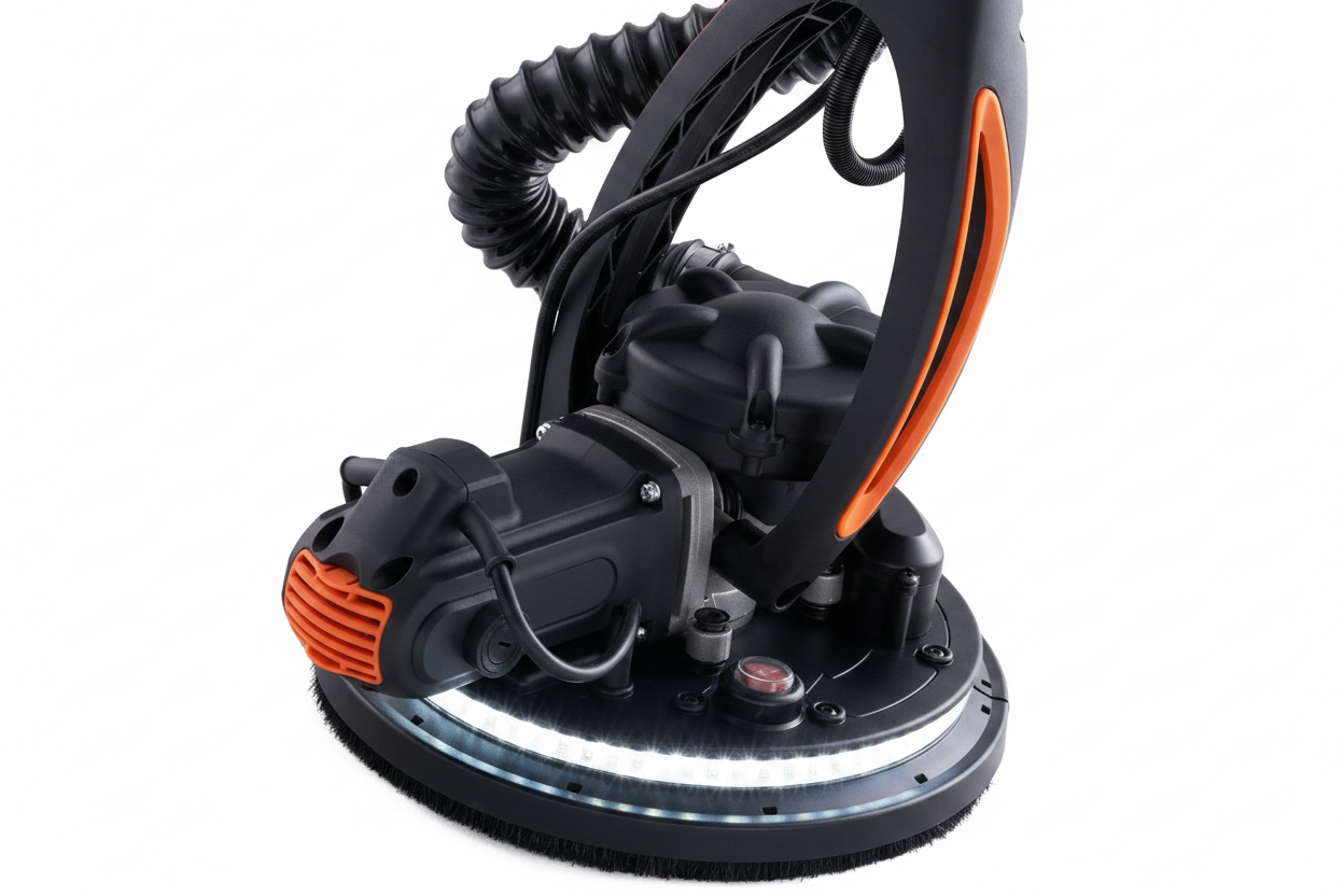 Drywall sander head and pad detail