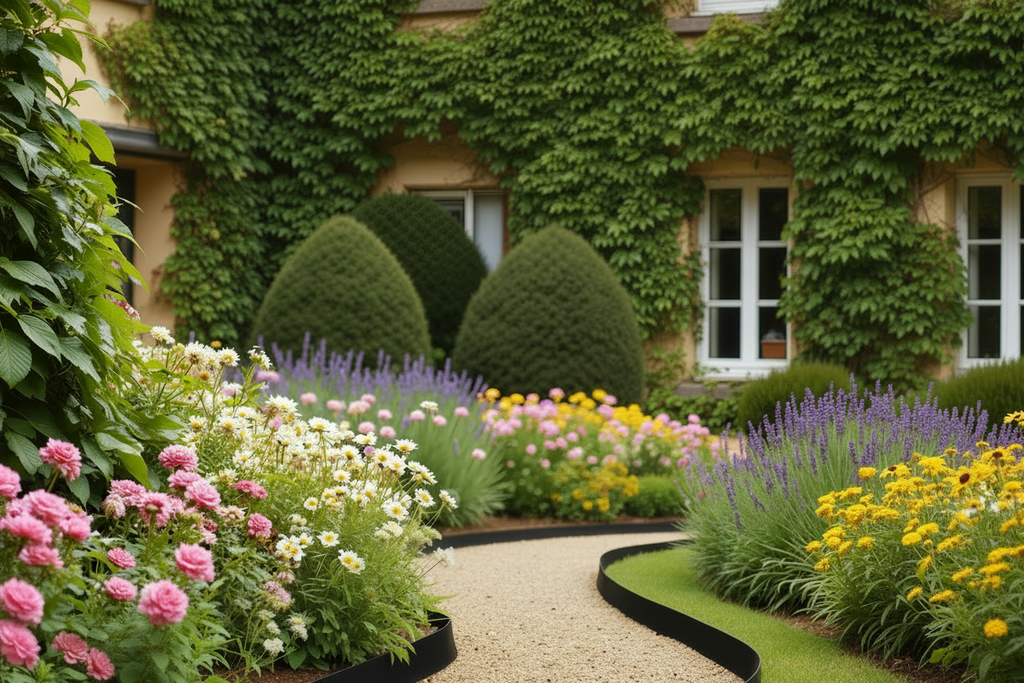 Landscape Edging 66ft X 4in L-Shaped Durable Plastic Garden Border No Dig