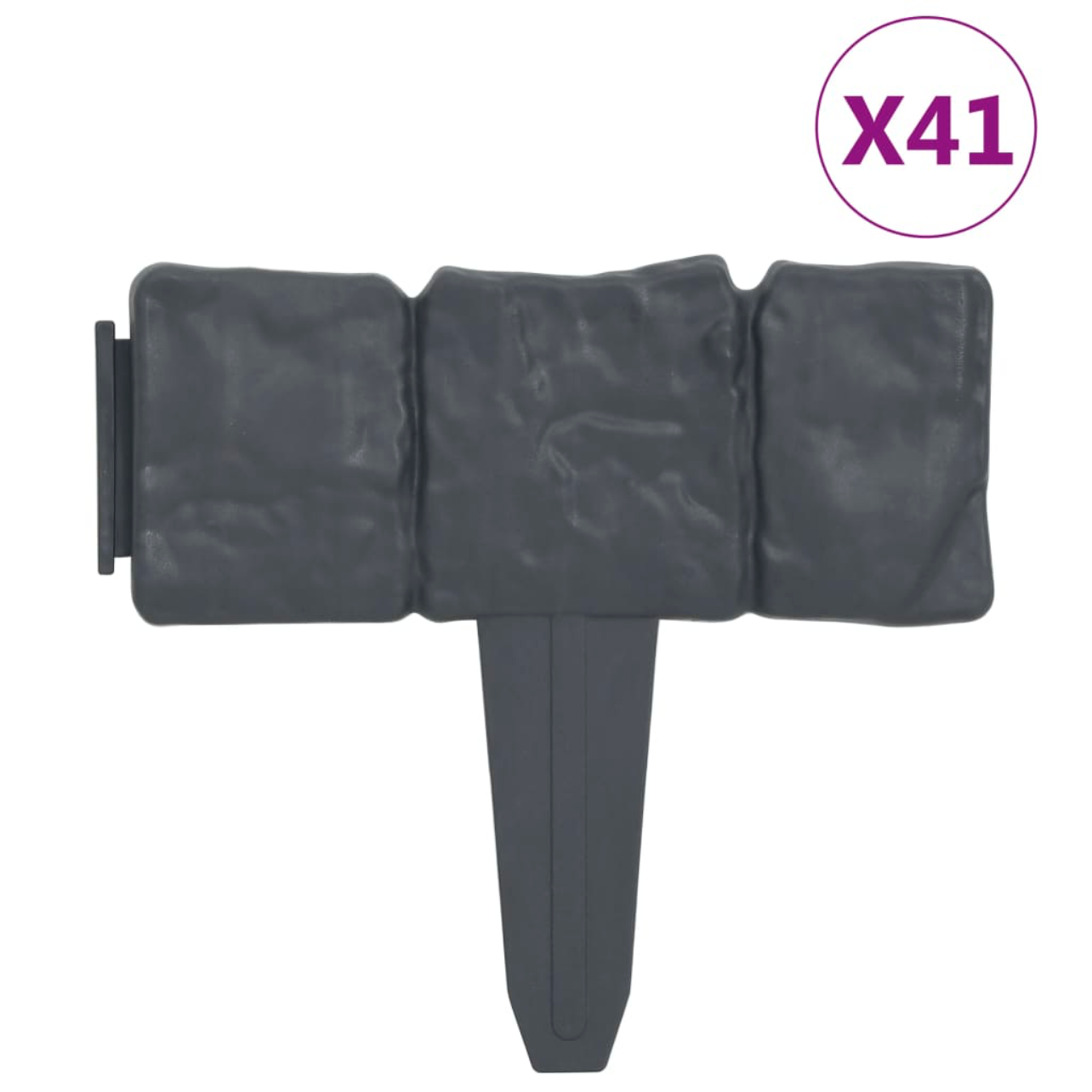 Lawn Edging Stone Look 41 pcs. 10M