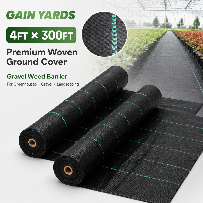 GainYards ProShield™ Landscape Fabric – Polypropylene Woven Ground & Field Cover + Soil Seperator – 5.8 Oz